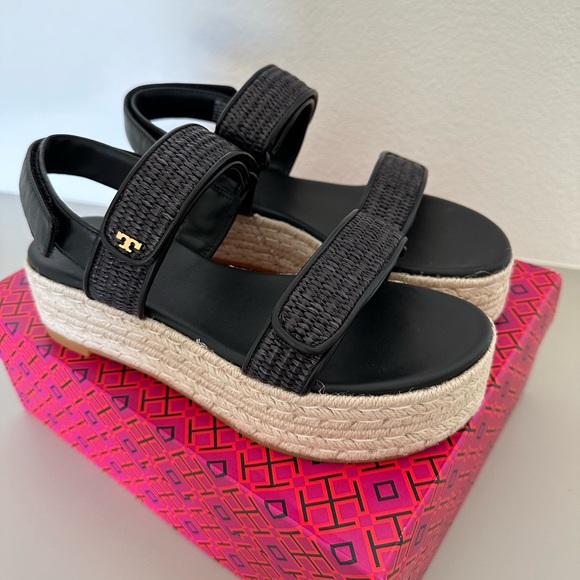 NWT Tory Burch Leather Espadrille Sandal - 7.5